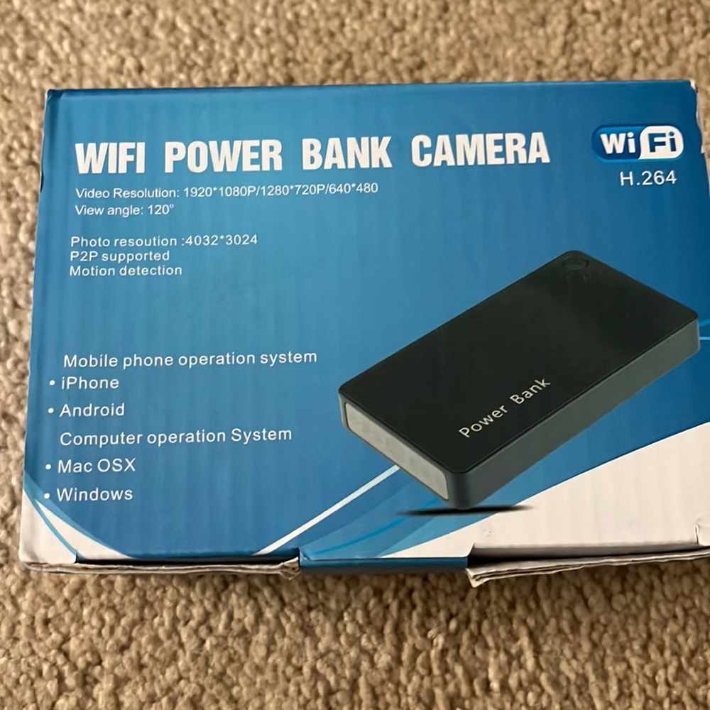 Wi-Fi power bank spy camera